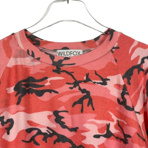 Wildfox Fire Camo Sweatshirt Orange Pink Size Large - Picture 3 of 10